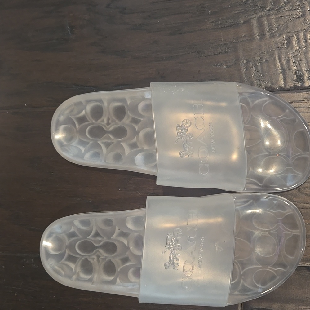 COACH SLIDES clear/translucent, size 10
